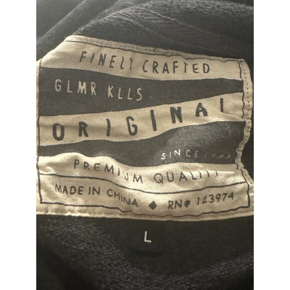 GLMR KLLS Womens Size Large Graphic Print Gray Hoodie Sweatshirt Back To School - Picture 10 of 15